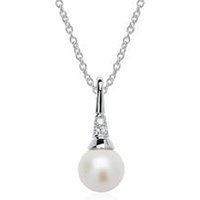 🦚 585er Weißgoldkette mit Diamanten und Süßwasserperle 🦚 585er Weißgoldkette mit Diamanten und Süßwasserperle