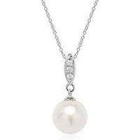 🦚 585er Weißgold Kette mit Perle und Diamanten 🦚 585er Weißgold Kette mit Perle und Diamanten