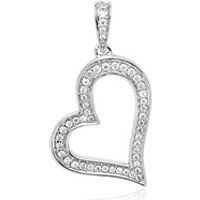 🦚 585er Weißgold Herzanhänger mit Diamanten 🦚 585er Weißgold Herzanhänger mit Diamanten