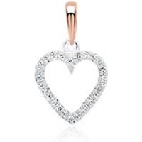 🦚 Herz Anhänger 585er Weißgold Roségold Diamanten 🦚 Herz Anhänger 585er Weißgold Roségold Diamanten