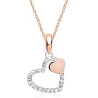 🦚 Kette Herzen 585er Rosé- und Weißgold mit Diamanten 🦚 Kette Herzen 585er Rosé- und Weißgold mit Diamanten