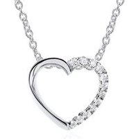 🦚 Herzkette aus 585er Weißgold mit Diamanten 🦚 Herzkette aus 585er Weißgold mit Diamanten