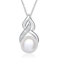 🦚 Halskette aus 14K Weißgold mit Perle und Diamanten 🦚 Halskette aus 14K Weißgold mit Perle und Diamanten