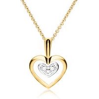 🦚 Herzkette für Damen aus 585er Gold mit Diamanten 🦚 Herzkette für Damen aus 585er Gold mit Diamanten