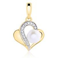 🦚 Herzanhänger aus 14K Gold mit Perle und Brillanten 🦚 Herzanhänger aus 14K Gold mit Perle und Brillanten