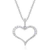 🦚 Herzkette aus 18K Weißgold, Diamanten, ca. 0,21 ct. 🦚 Herzkette aus 18K Weißgold, Diamanten, ca. 0,21 ct.