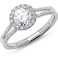 🦚 Halo Ring 950er Platin mit Brillanten 🦚 Halo Ring 950er Platin mit Brillanten