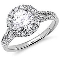🦚 Halo Ring 950er Platin mit Diamanten 🦚 Halo Ring 950er Platin mit Diamanten