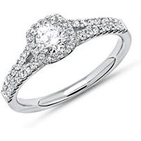 🦚 Halo Ring 950er Platin mit Diamanten 🦚 Halo Ring 950er Platin mit Diamanten