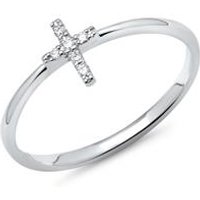 🦚 585er Weißgold-Ring Kreuz mit 6 Diamanten 0,03 ct. 🦚 585er Weißgold-Ring Kreuz mit 6 Diamanten 0,03 ct.
