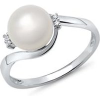 🦚 585er Weißgold-Ring Perle 4 Diamanten 0,028 ct. 🦚 585er Weißgold-Ring Perle 4 Diamanten 0,028 ct.