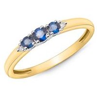🦚 585er Gold-Ring 3 Saphire 0,377 ct. 2 Diamanten 🦚 585er Gold-Ring 3 Saphire 0,377 ct. 2 Diamanten