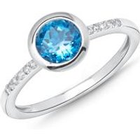 🦚 585er Weißgold-Ring Topas Diamanten 0,073 ct. 🦚 585er Weißgold-Ring Topas Diamanten 0,073 ct.