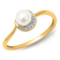🦚 585er Gelbgold-Ring Perle 3 Diamanten 0,014 ct. 🦚 585er Gelbgold-Ring Perle 3 Diamanten 0,014 ct.