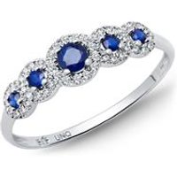 🦚 Ring 585 Weißgold Diamanten 0,108 ct. Saphire 0,308 ct. 🦚 Ring 585 Weißgold Diamanten 0,108 ct. Saphire 0,308 ct.