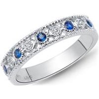 🦚 Ring 585 Weißgold Diamanten 0,030 ct. Saphire 0,188 ct. 🦚 Ring 585 Weißgold Diamanten 0,030 ct. Saphire 0,188 ct.