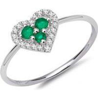 🦚 Ring Weißgold Smaragde Diamanten 0,09 ct. 🦚 Ring Weißgold Smaragde Diamanten 0,09 ct.