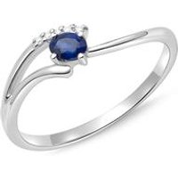 🦚 585er Weißgold Ring mit 5 Diamanten und Saphir 🦚 585er Weißgold Ring mit 5 Diamanten und Saphir