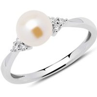 🦚 585er Weißgold Ring Diamanten Süßwasserperle 🦚 585er Weißgold Ring Diamanten Süßwasserperle