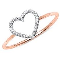 🦚 Damenring Herz aus 585er Roségold mit Diamanten 🦚 Damenring Herz aus 585er Roségold mit Diamanten