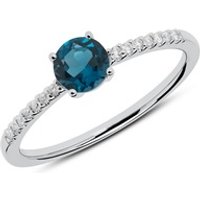 🦚 Diamantring aus 585er Weißgold mit Blautopas 🦚 Diamantring aus 585er Weißgold mit Blautopas