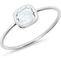 🦚 14K Weißgoldring für Damen mit Blautopas 🦚 14K Weißgoldring für Damen mit Blautopas