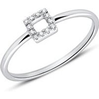 🦚 Damenring Quadrat aus 14K Weißgold mit Brillanten 🦚 Damenring Quadrat aus 14K Weißgold mit Brillanten