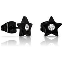 🦚 Schwarze Edelstahlohrstecker Stern mit Zirkonia 🦚 Schwarze Edelstahlohrstecker Stern mit Zirkonia