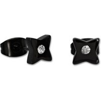 🦚 Schwarze Edelstahlohrstecker Stern mit Zirkonia 🦚 Schwarze Edelstahlohrstecker Stern mit Zirkonia