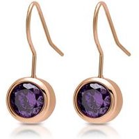 🦚 Rosévergoldete Edelstahlohrhänger lila Zirkonia 🦚 Rosévergoldete Edelstahlohrhänger lila Zirkonia