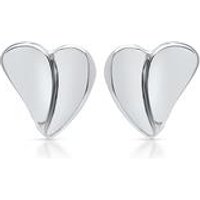 🦚 Edelstahlohrstecker Herzform polierte Oberfläche 🦚 Edelstahlohrstecker Herzform polierte Oberfläche