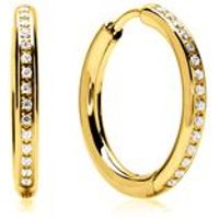 🦚 Creolen aus Edelstahl vergoldet mit Zirkonia 🦚 Creolen aus Edelstahl vergoldet mit Zirkonia