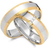 🦚 Trauringe 585er Gelb- Weissgold 4 Diamanten 🦚 Trauringe 585er Gelb- Weissgold 4 Diamanten