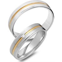 🦚 Trauringe 333er Gelb- Weissgold mit Brillant 🦚 Trauringe 333er Gelb- Weissgold mit Brillant