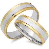 🦚 Trauringe 333er Gelb- Weissgold mit Diamant 🦚 Trauringe 333er Gelb- Weissgold mit Diamant