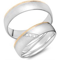 🦚 Trauringe 750er Gelb- Weissgold 3 Diamanten 🦚 Trauringe 750er Gelb- Weissgold 3 Diamanten