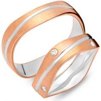 🦚 Eheringe 750er Rot- Weissgold 6 Diamanten 🦚 Eheringe 750er Rot- Weissgold 6 Diamanten