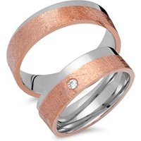 🦚 Trauringe 585er Rot- Weissgold mit Diamant 🦚 Trauringe 585er Rot- Weissgold mit Diamant