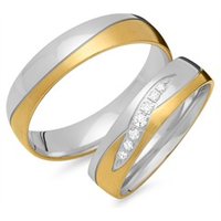 🦚 Eheringe 750er Gelb- Weissgold 7 Diamanten 🦚 Eheringe 750er Gelb- Weissgold 7 Diamanten