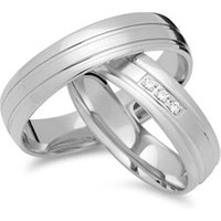 🦚 Trauringe 750er Weissgold 3 Brillanten 🦚 Trauringe 750er Weissgold 3 Brillanten