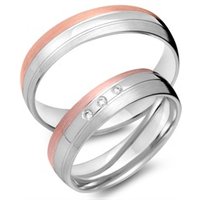 🦚 Eheringe 750er Rot- Weissgold 3 Diamanten 🦚 Eheringe 750er Rot- Weissgold 3 Diamanten