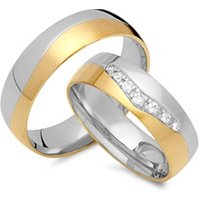 🦚 Eheringe 333er Gelb- Weissgold 7 Diamanten 🦚 Eheringe 333er Gelb- Weissgold 7 Diamanten