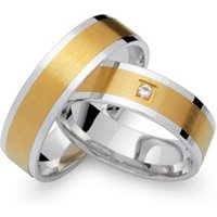 🦚 Trauringe 333er Gelb- Weissgold mit Brillant 🦚 Trauringe 333er Gelb- Weissgold mit Brillant