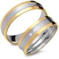 🦚 Eheringe 333er Gelb- Weissgold 3 Diamanten 🦚 Eheringe 333er Gelb- Weissgold 3 Diamanten