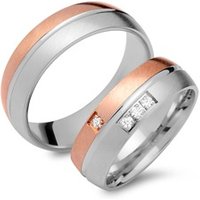 🦚 Eheringe 750er Rot- Weissgold 4 Diamanten 🦚 Eheringe 750er Rot- Weissgold 4 Diamanten