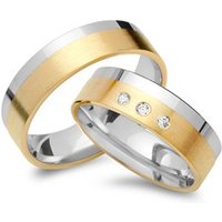 🦚 Trauringe 333er Gelb- Weissgold 3 Brillanten 🦚 Trauringe 333er Gelb- Weissgold 3 Brillanten