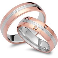 🦚 Trauringe 333er Rot- Weissgold 2 Diamanten 🦚 Trauringe 333er Rot- Weissgold 2 Diamanten