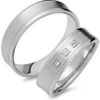 🦚 Eheringe 750er Weissgold 3 Diamanten 🦚 Eheringe 750er Weissgold 3 Diamanten