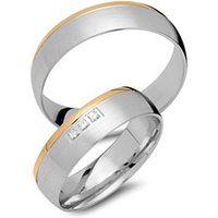 🦚 Eheringe 585er Gelb- Weissgold 3 Diamanten 🦚 Eheringe 585er Gelb- Weissgold 3 Diamanten