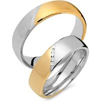 🦚 Trauringe 585er Gelb- Weissgold 4 Diamanten 🦚 Trauringe 585er Gelb- Weissgold 4 Diamanten